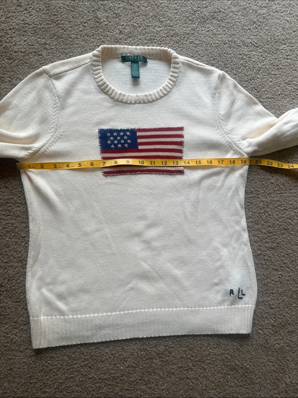 Cream Lauren Ralph Lauren Sweater XL - Picture 5 of 6